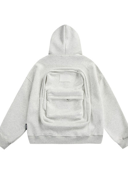 Oversized hoodie with built-in backpack